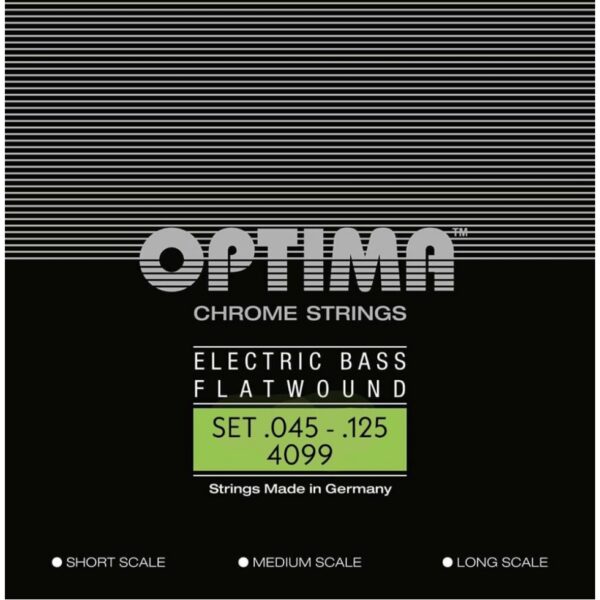 Optima cordes Flatwound Chrome - basse électrique 5 cordes 45-125