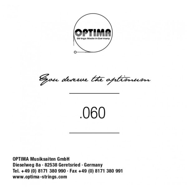 Optima Chrome strings - electric guitar .060w single - Image 2