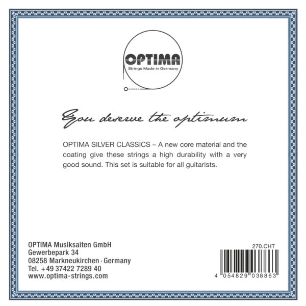Cordes de Guitare classique - Optima Classique Argent carbone haute tension G3 plain - Image 2