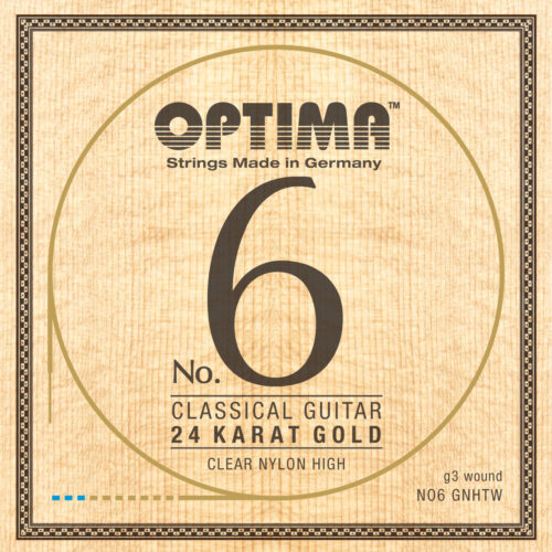 Cordes de guitare classique No6 Or 24K nylon haute tension G3 wounded
Classiccal guitar strings No6 24K gold nylon G3 wounded