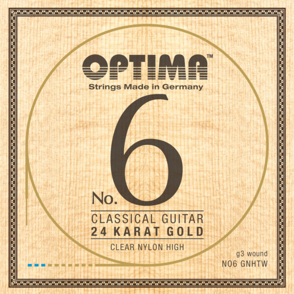 Cordes de guitare classique No6 Or 24K nylon haute tension G3 wounded
Classiccal guitar strings No6 24K gold nylon G3 wounded