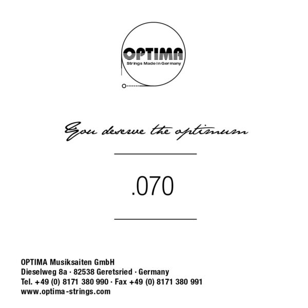 Optima Chrome strings - electric guitar .070w single - Image 3