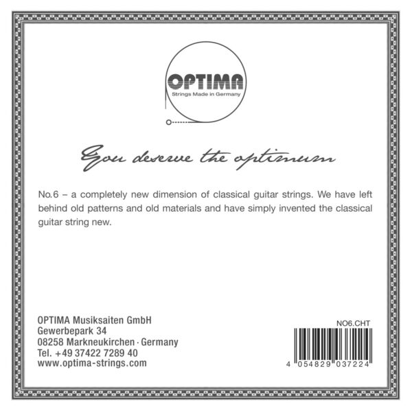 Classical guitar strings - Optima No.6 carbon high tension Treble set - Image 2