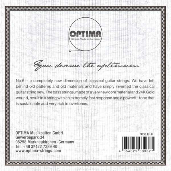 Classical guitar strings - Optima No.6 24K Gold Bass set High tension - Image 4