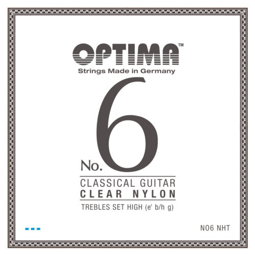 Cordes Optima No.6 nylon aiguës haute tension – son clair et stable, qualité artisanale allemande.