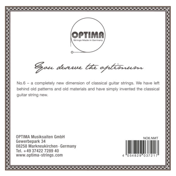 Cordes de guitare classique – Optima No.6 en Nylon ensemble aiguës moyenne tension - Image 2
